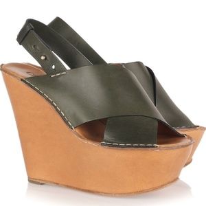 Chloe Criss-cross Platform Wedge Sandals Open-toed